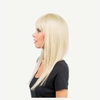 Pitkä Peruukki Otsatukalla Blond