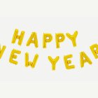 Happy New Year foliopallot kulta