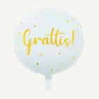 Grattis Foliopallo Valkoinen/Kulta
