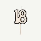 18-Vuoden Kynttilä Musta/Valkoinen