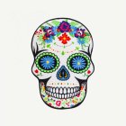 Day Of The Dead Kylpyhuoneen Matto Valkoinen