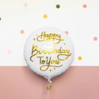 Pyöreä Happy Birthday Foliopallo Valkoinen/Kulta