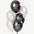 Ilmapallokimppu Happy Birthday Glossy Matt Black