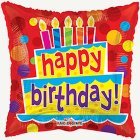 Happy Birthday Neliskulmainen Foliopallo