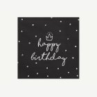 Happy Birthday -servetit, mustat
