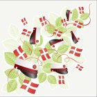 Ylioppilas luksus-servetit Tanskan lipuilla, punainen
