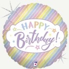 Happy Birthday Pastellisateenkaari Foliopallo