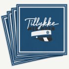 Siniset Tillykke Med Huen -servetit