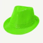 Neonvihreä paljettifedora