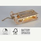 Joulureki LED-valolla Valkoinen