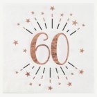 60-vuotispäivän konfetti servetit, ruusukulta