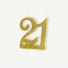 21-vuotta Kimalteleva Kakkukynttilä Kulta