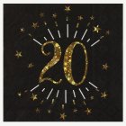 20-vuotisjuhlien Servetit Kimaltava Kultamusta