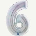 Holografinen foliopallo numero 6 hopea
