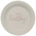 Happy Birthay Pahvilautaset Crème Rosé