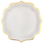 Kultareunaiset Scallop Kertakäyttölautaset