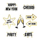 Happy New Year Ikkunatarrat Musta/Kulta