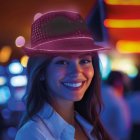 Paljetti LED Fedora Pinkki