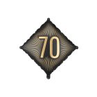 70 vuotta neliönmuotoinen folioilmapallo musta/kulta
