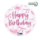 Happy Birthday Rusetti Foliopallo Vaaleanpunainen