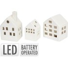 Keraamitalot LED-valolla Valkoinen