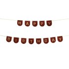 Huopa Happy Birthday Koristenauha Ruskea