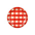 Ruutukuvioiset piknik-paperilautaset