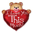 I Love You Nallefoliopallo Punainen