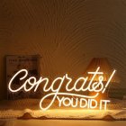 Onnittelut! Onnistuit Neon-kyltti Lämmin Valkoinen