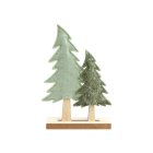 Huopajoulukuuset Puujalustalla Vihreä