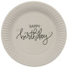 Happy Birthay Pahvilautaset Creme/Musta