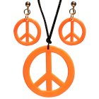 Hippie rauhanmerkki korusetti oranssi