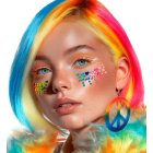 Pride Kasvokoristeet Sateenkaari