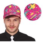80-luvun Geometrinen Lippis Pinkki