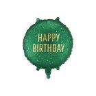 Happy Birthday pyöreä foliopallo vihreä