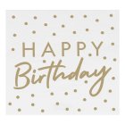 Happy Birthday Servetit Valkoinen/Kulta