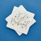 Eid Mubarak -servetit, valkoinen/kultainen