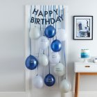 Happy Birthday -ovikoristepaketti sininen