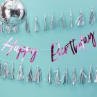 Happy Birthday Banneri Pinkki