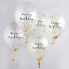 Happy Birthday -konfetti-ilmapallot, kulta