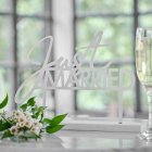 Just Married Puinen Pöytäkyltti Valkoinen