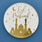 Eid Mubarak -lautaset valkoinen/kulta