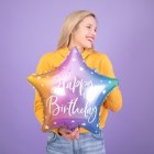 Happy Birthday Tähtifoliopallo Värikäs