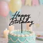 Happy Birthday Akryylikakkukoriste Musta