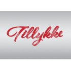 Punainen 'Tillykke' Kirjainnauha