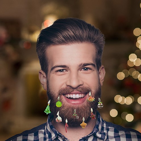 Joulukoristeet partaan