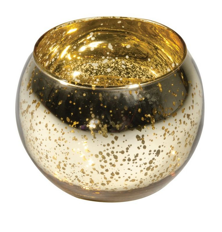 Metallinhohtoinen kultainen pyöreä tuikkukuppi