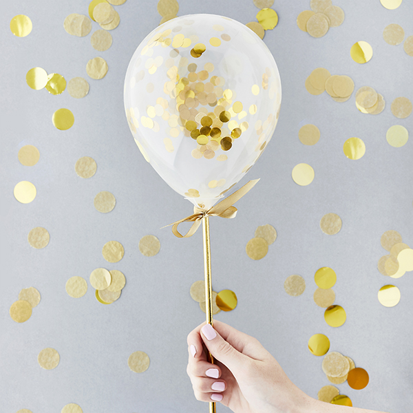 Mini konfetti-ilmapallot, kultainen