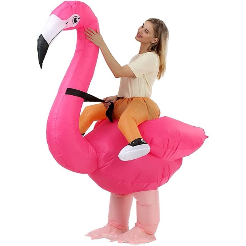 Oppustelig Flamingo Kostume