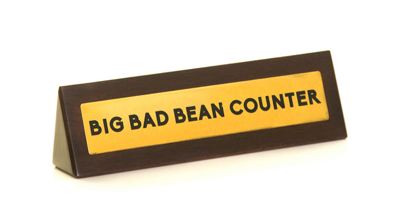 Pöytäkyltti Bean Counter